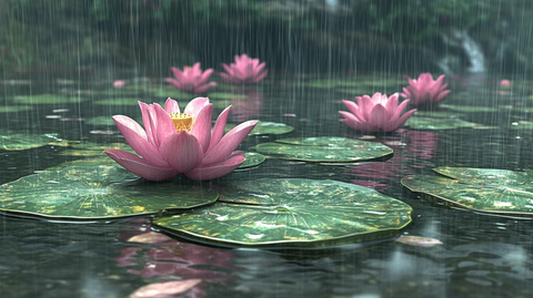 雨中睡莲