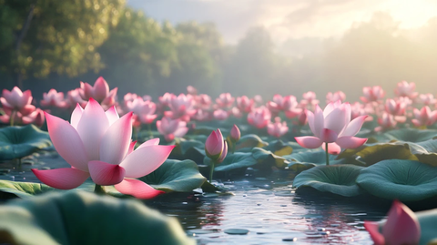 唯美荷花黄昏荷花