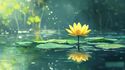 唯美意境睡莲