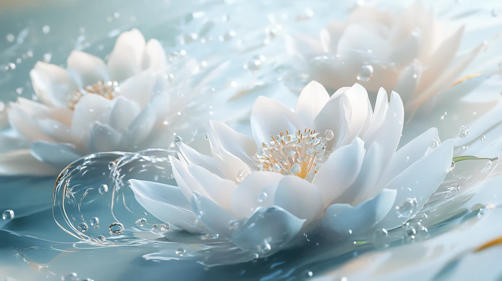 梦幻莲花荷花水纹图