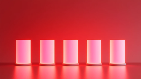 粉色圆柱体展示台