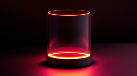 粉色圆柱体展示台