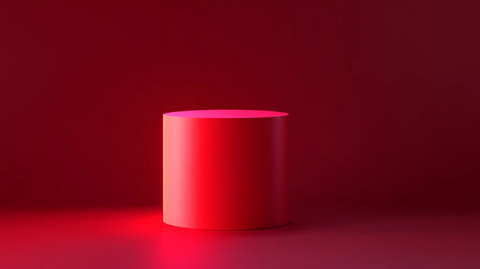 粉色圆柱体展示台