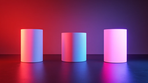 粉色圆柱体展示台