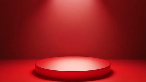 红色立体场景舞台展台