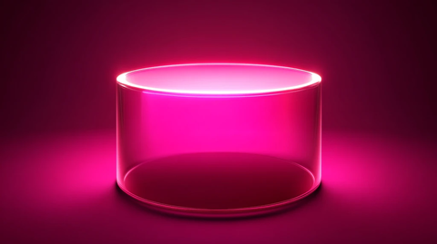 粉色圆柱体展示台