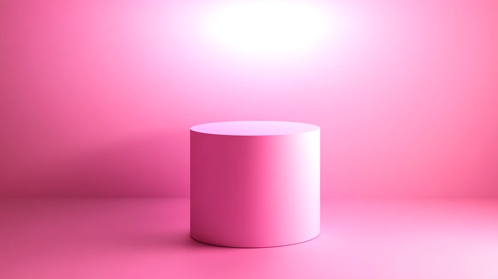 粉色圆柱体展示台