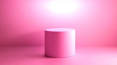 粉色圆柱体展示台