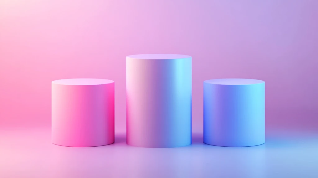 粉色圆柱体展示台