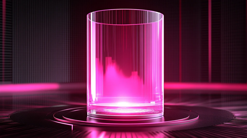 粉色圆柱体展示台