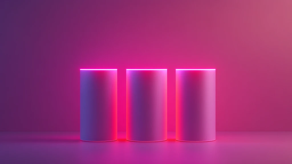 粉色圆柱体展示台