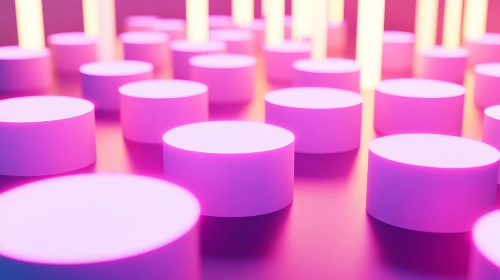 粉色圆柱体展示台