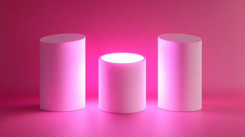 粉色圆柱体展示台