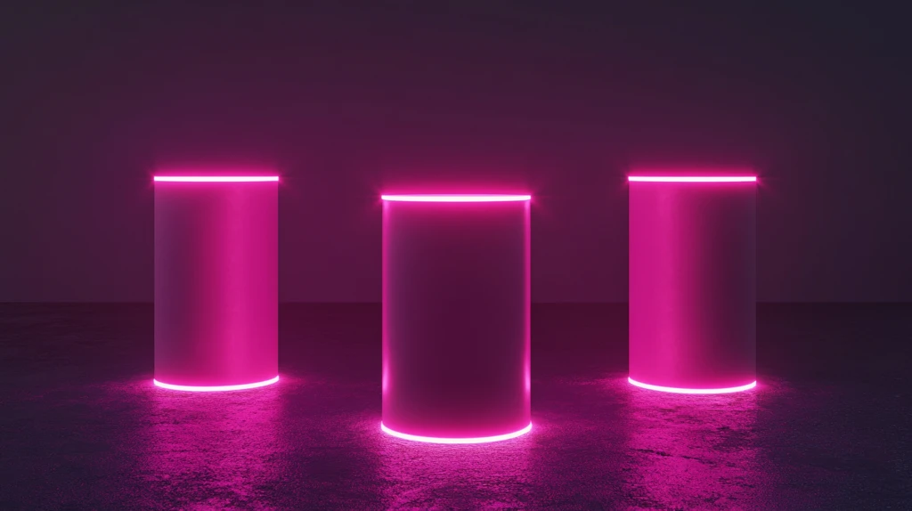 粉色圆柱体展示台