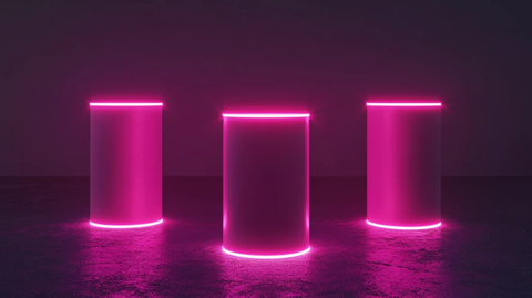 粉色圆柱体展示台