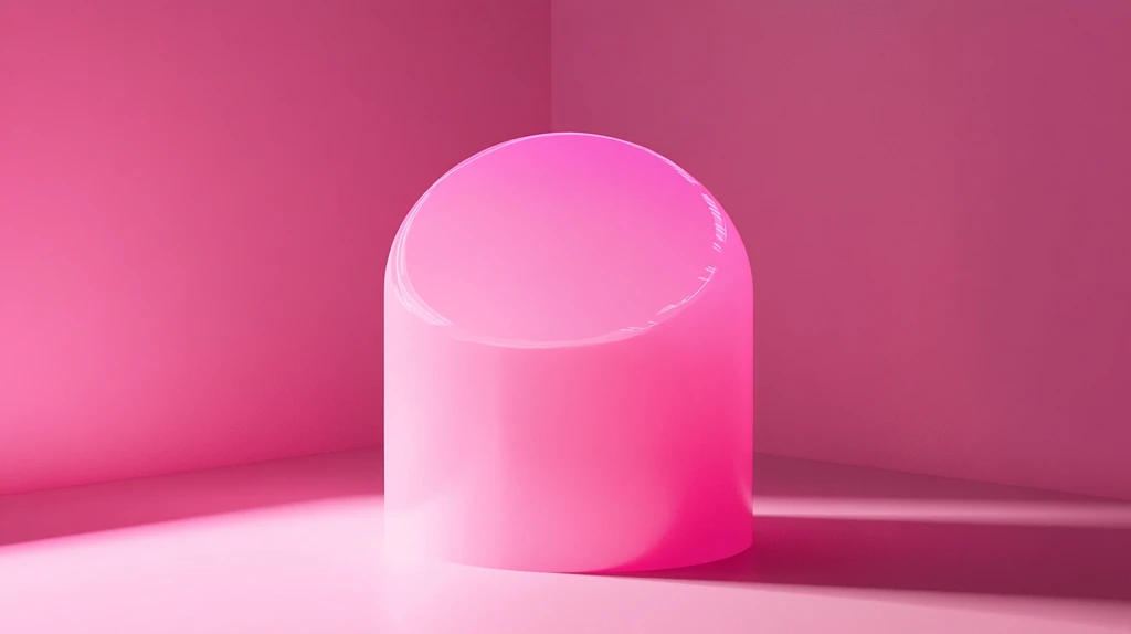 粉色圆柱体展示台