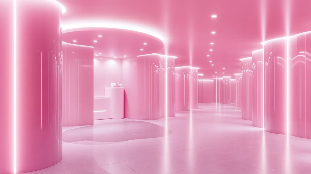 粉红色的梦幻长走廊