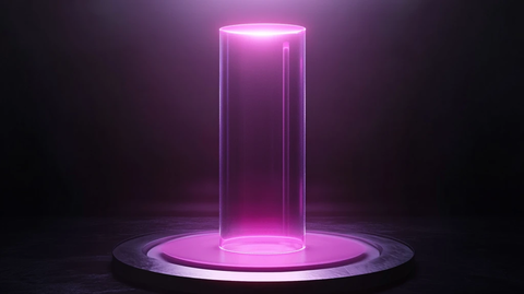 粉色圆柱体展示台