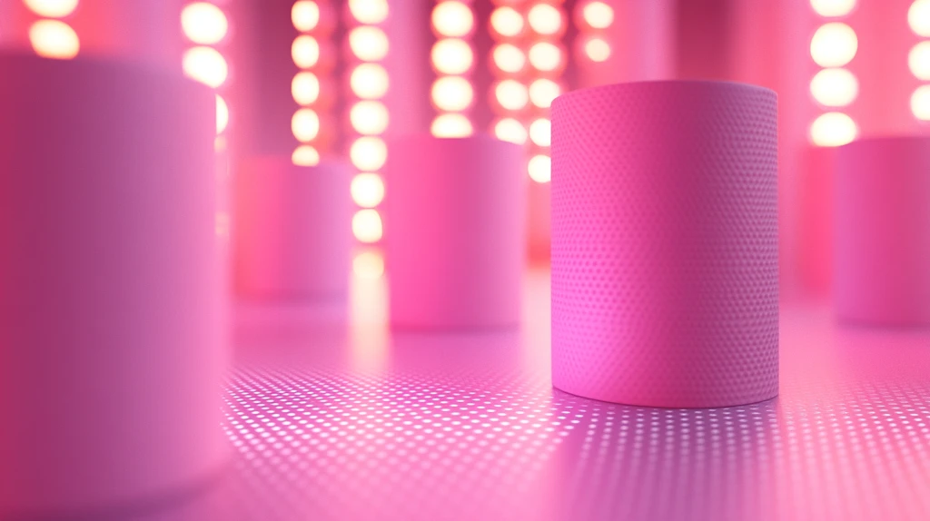 粉色圆柱体展示台