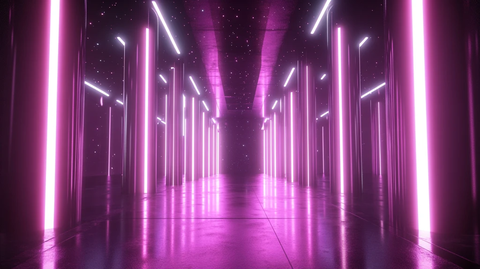 流光溢彩的霓虹灯走廊