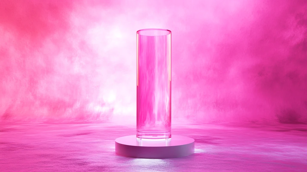 粉色圆柱体展示台