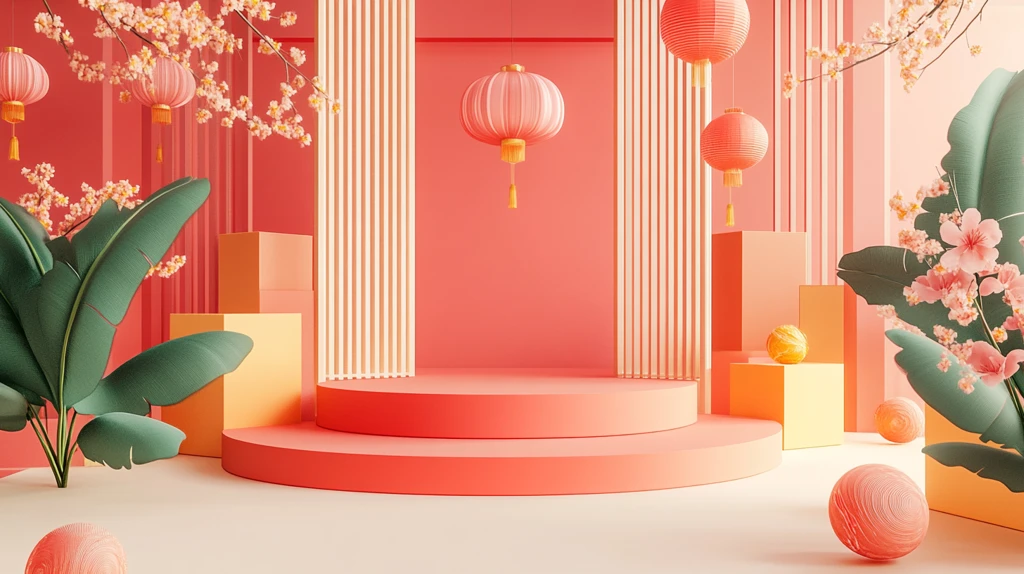 元宵节拍框堆头小景