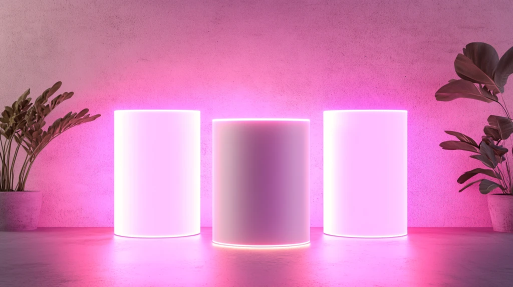 粉色圆柱体展示台