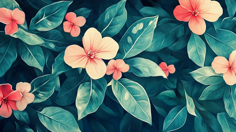 植物背景扁平插画