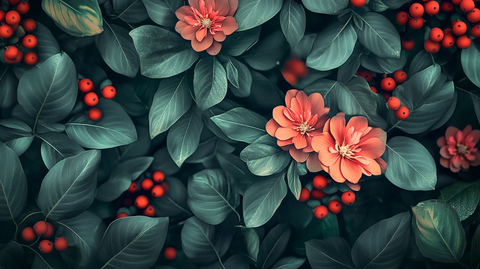 植物背景扁平插画