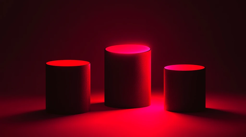 粉色圆柱体展示台