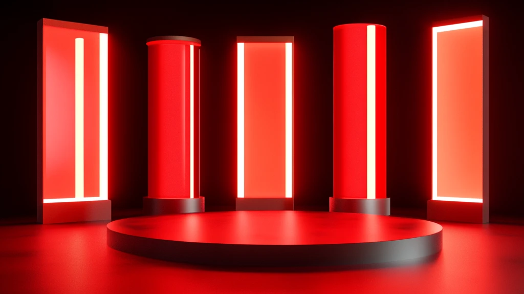 红色立体场景舞台展台