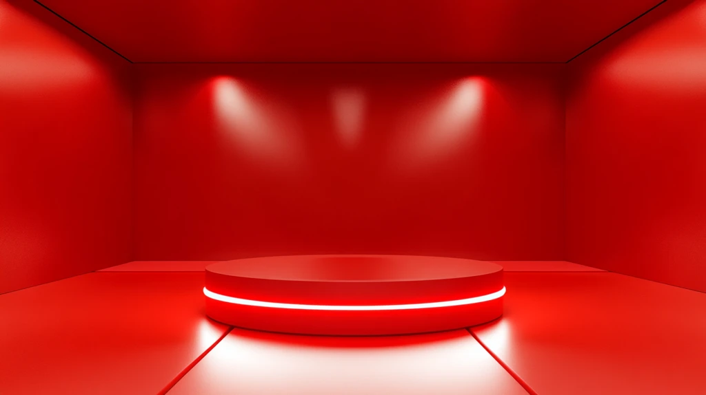 红色立体场景舞台展台