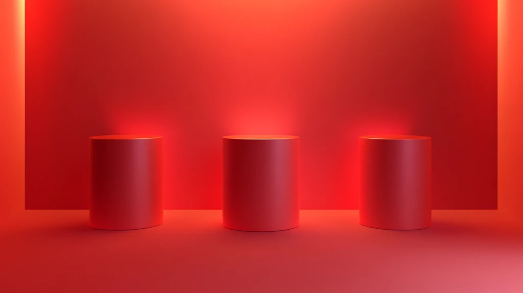 红色立体场景舞台展台