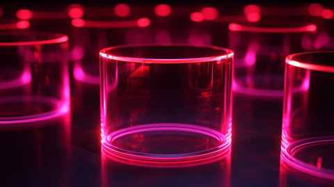 粉色圆柱体展示台