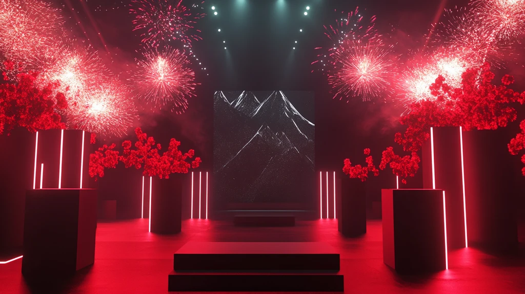 红黑色婚礼舞台