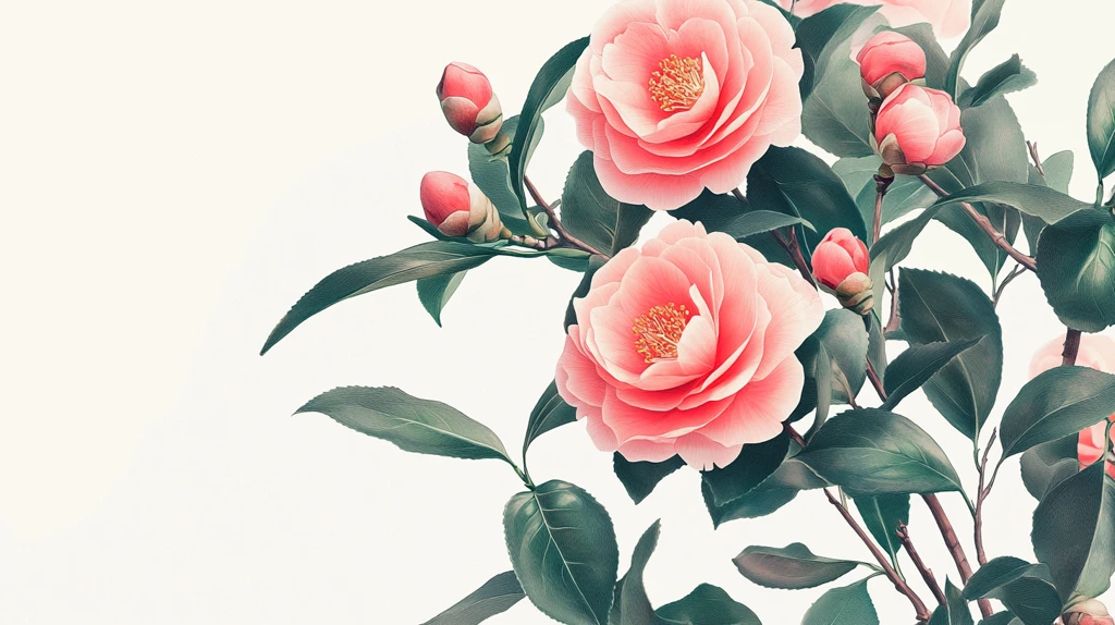 山茶花插画