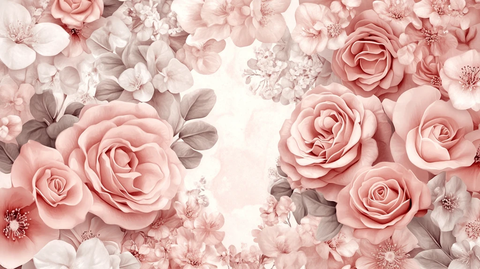 立体玫瑰花藤背景