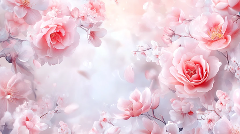 梦幻花朵唯美绽放背景
