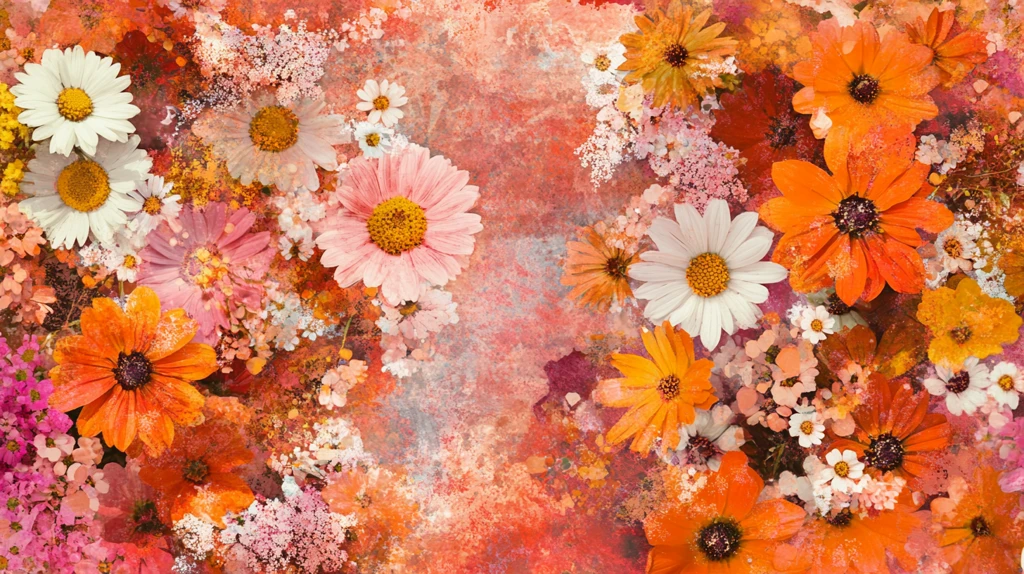 彩色鲜花背景墙