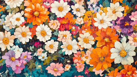 彩色鲜花背景墙