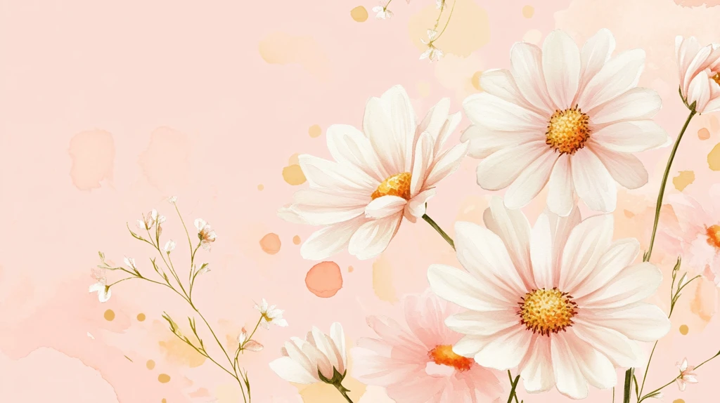 森系粉橙色花朵背景