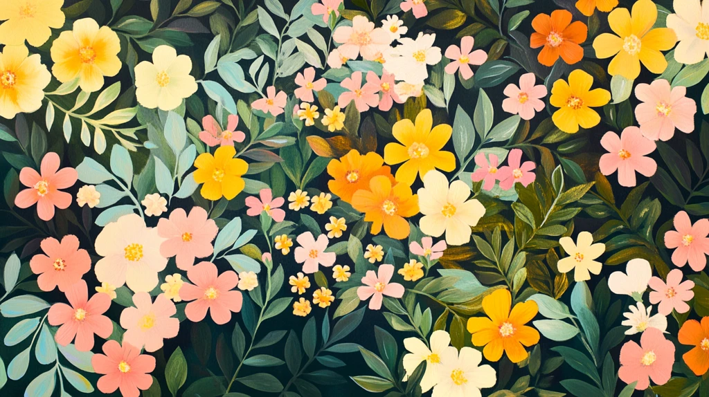 彩色花卉植物背景