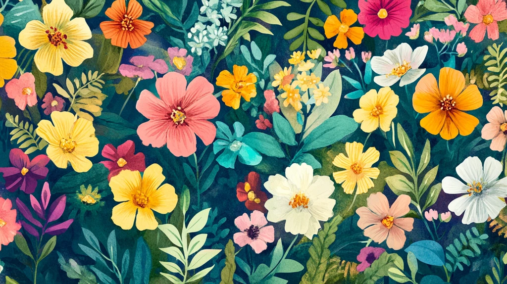 森林壁纸小花数码印花