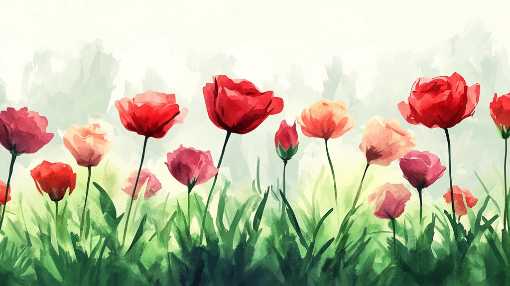 郁金香唯美插画