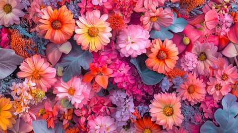 彩色鲜花背景墙