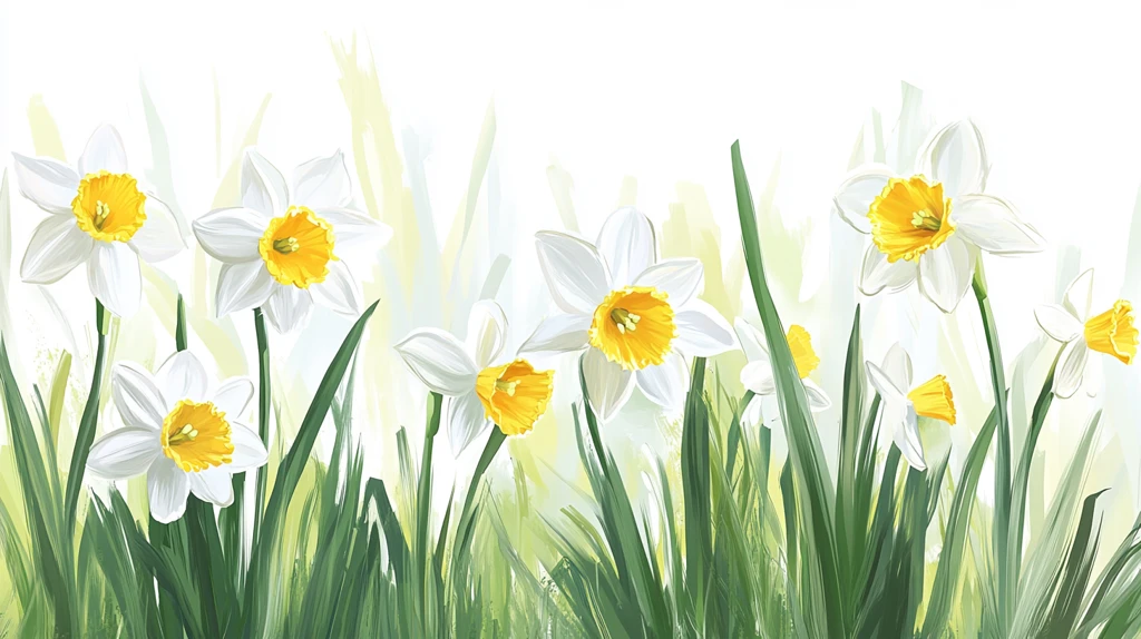 水仙花插画