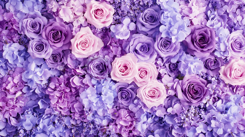 蓝紫色玫瑰花朵背景