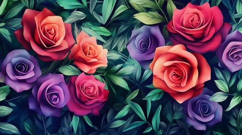 立体玫瑰花藤背景