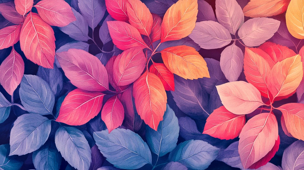 五彩树叶背景实拍