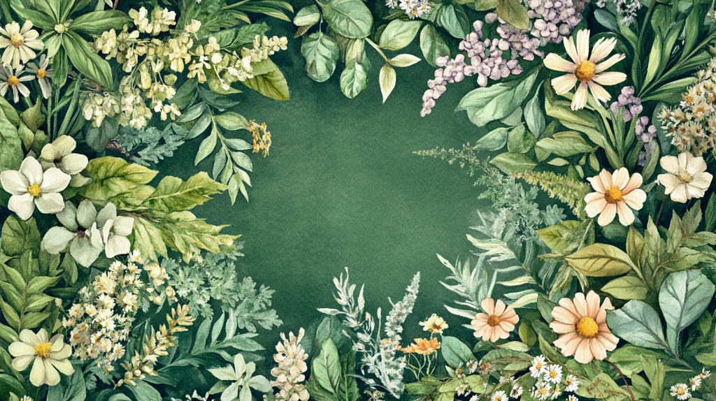 鲜花绿叶背景墙